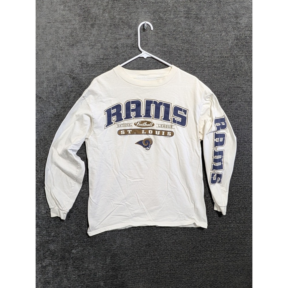 Vintage St Louis Rams Long Sleeve T-Shirt 2000 NFL White Graphic Tee 1908